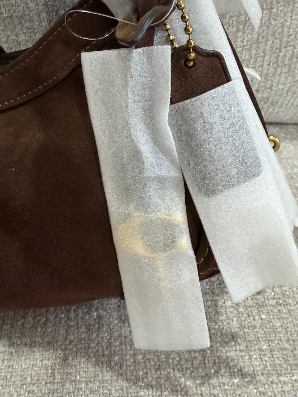 Coach Drifter 31 in Brown Suede Shoulder Bag with Gold Buckle - Picture 3 of 8